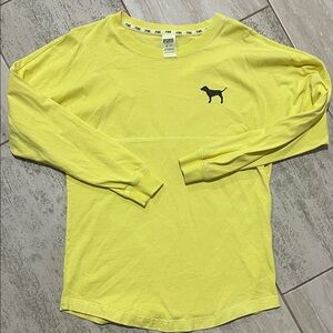 PINK Victoria's Secret Bright Yellow Long Sleeve Tee